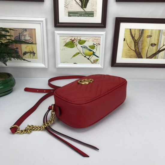 Replica Borsa a tracolla GG Marmont Matelasse 447632 Rosso