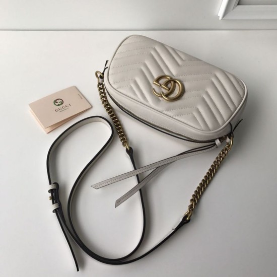 Replica Borsa a tracolla GG Marmont Matelasse 447632 Bianca Replica Borsa a tracolla GG Marmont Matelasse 447632 Bianca