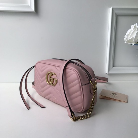 Replica Borsa a tracolla GG Marmont Matelasse 447632 Rosa