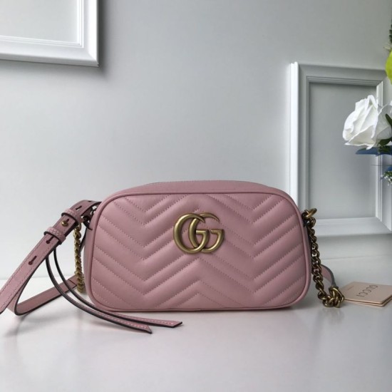 Replica Borsa a tracolla GG Marmont Matelasse 447632 Rosa