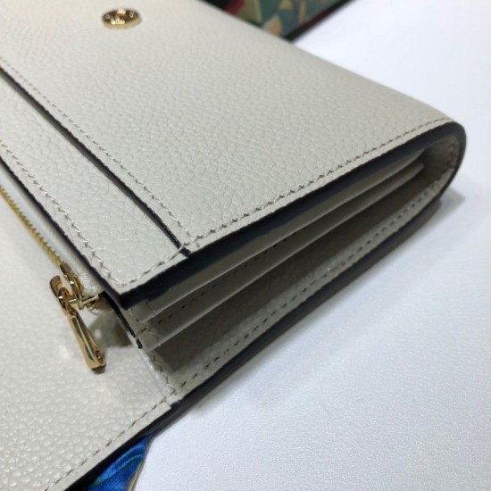 Replica Portafoglio Zumi continental in pelle granulosa 573612 bianco