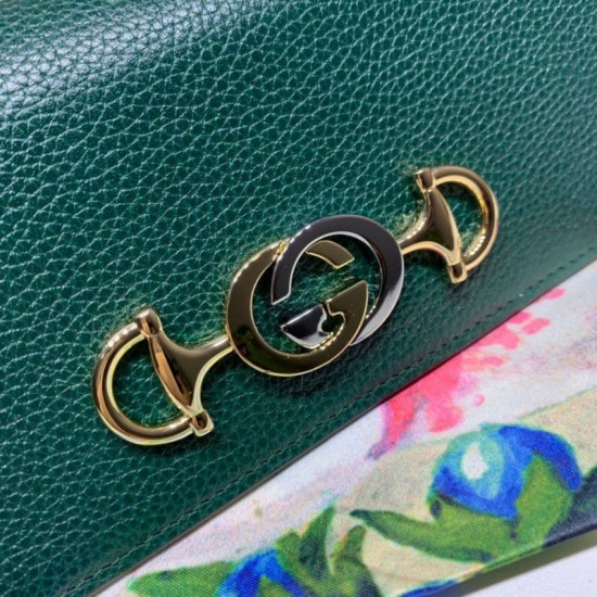 Replica Portafoglio Zumi continental in pelle granulosa 573612 verde