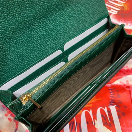 Replica Portafoglio Zumi continental in pelle granulosa 573612 verde