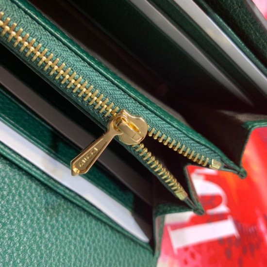 Replica Portafoglio Zumi continental in pelle granulosa 573612 verde