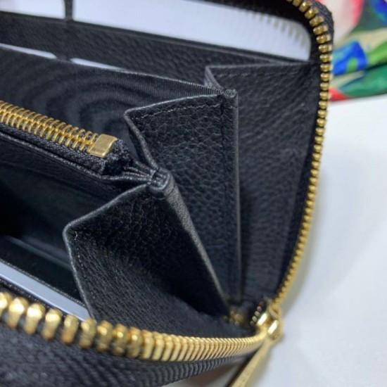 Replica Portafoglio Zumi in pelle granulosa con cerniera 570661 nero