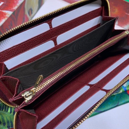 Replica Portafoglio Zumi in pelle granulosa con cerniera 570661 rosso