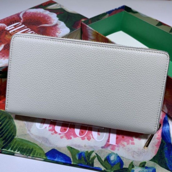 Replica Portafoglio Zumi in pelle granulosa con cerniera 570661 bianco