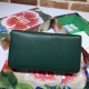 Replica Portafoglio Zumi in pelle granulosa con cerniera 570661 verde