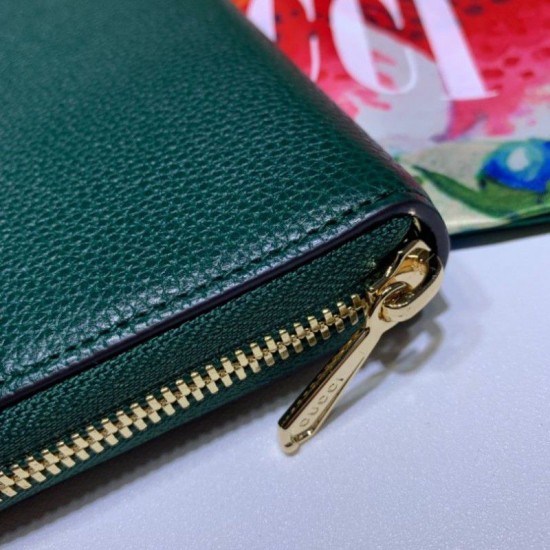Replica Portafoglio Zumi in pelle granulosa con cerniera 570661 verde
