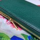 Replica Portafoglio Zumi in pelle granulosa con cerniera 570661 verde