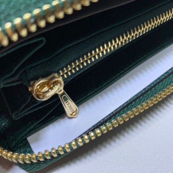 Replica Portafoglio Zumi in pelle granulosa con cerniera 570661 verde
