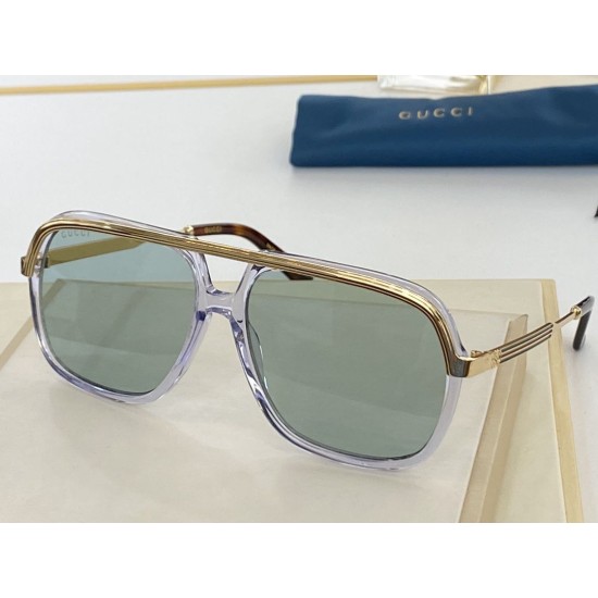 Replica GG0200S Occhiali da sole quadrati Glod / Blu