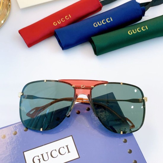 Replica GG0739S rotonda telaio Sunglass verde