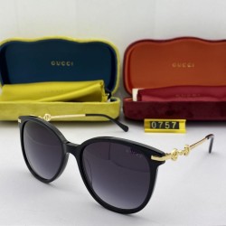 Replica Occhiali da sole rotondi GG0757 Nero / oro