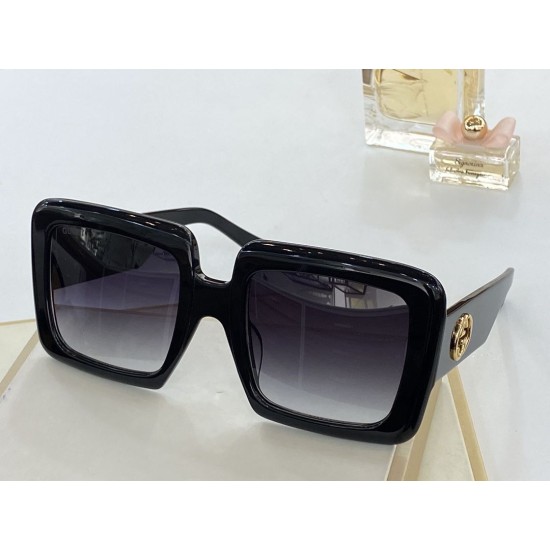 Replica Occhiali da sole quadrati GG0783S Nero / argento