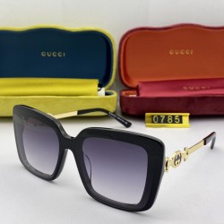 Replica Occhiali da sole quadrati GG0785 Nero / grigi