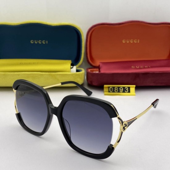Replica GG0893 rotonda Telaio Sunglass Indietro / Argento