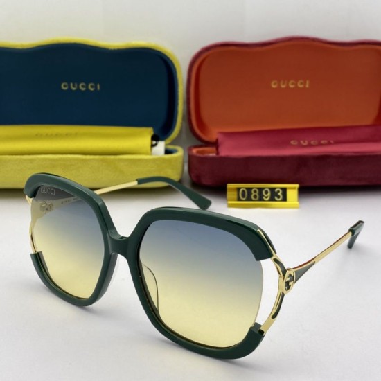 Replica Occhiali da sole rotondi GG0893 blu / marrone