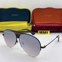 Replica Occhiali da sole rotondi GG1075 oro / grigio