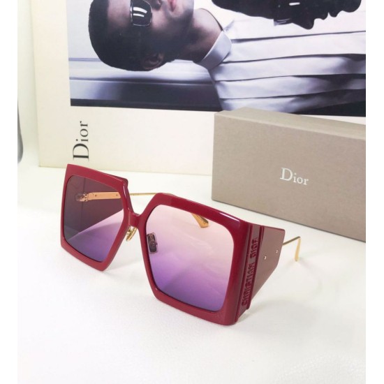 Replica Occhiali da sole quadrati Dior Diorsolar S1u Ivory Rossi