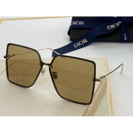 Replica Occhiali da sole quadrati sfumati Dior Marroni