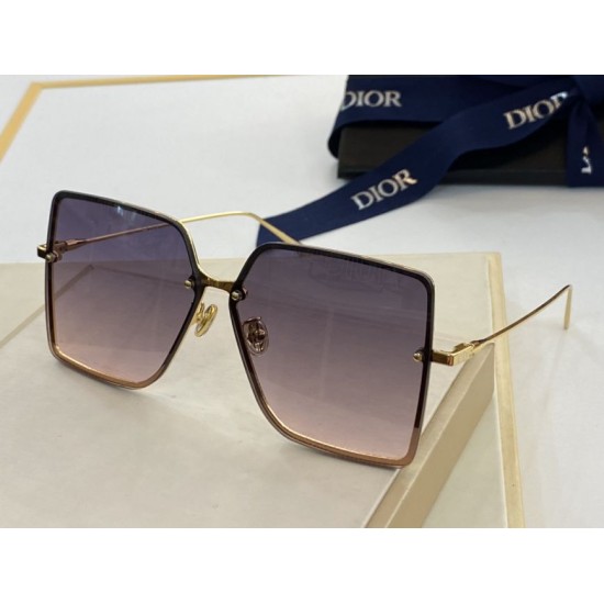 Replica Occhiali da sole quadrati sfumati Dior marrone chiaro