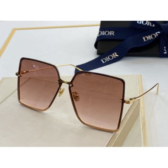 Replica Occhiali da sole quadrati sfumati Dior marrone chiaro