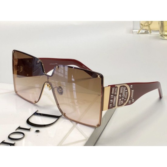 Replica Occhiali da sole quadrati Dior Paeng Coffee