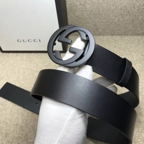 Replica Cintura in pelle con fibbia G doppia incisione 368186