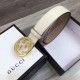 Replica Cintura in pelle Signature bianca 370543