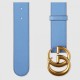 Replica Cintura in pelle con fibbia Double G blu 400593