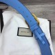 Replica Cintura in pelle con fibbia Double G blu 400593