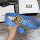 Replica Cintura in pelle con fibbia Double G blu 400593