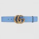 Replica Cintura in pelle con fibbia Double G blu 400593