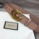 Replica Cintura in pelle con fibbia Double G rosa 400593