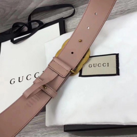 Replica Cintura in pelle con fibbia Double G rosa 400593