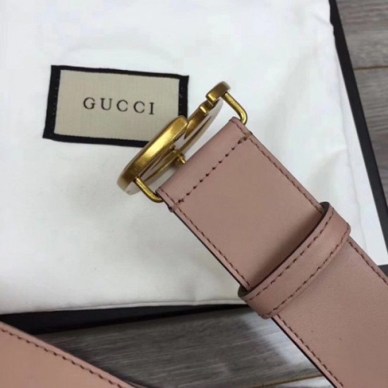 Replica Cintura in pelle con fibbia Double G rosa 400593