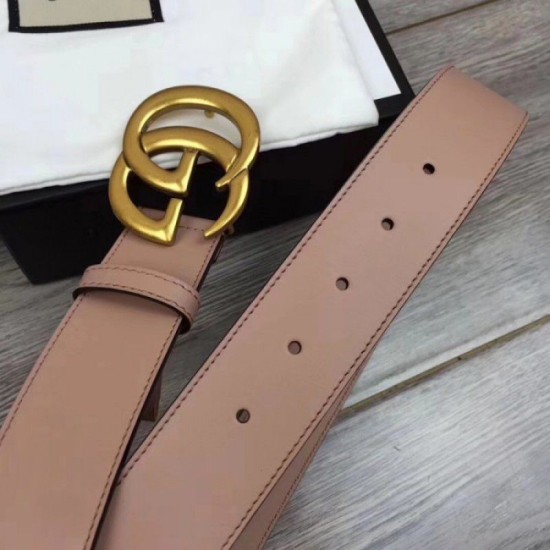 Replica Cintura in pelle con fibbia Double G rosa 400593