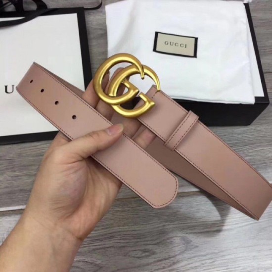 Replica Cintura in pelle con fibbia Double G rosa 400593