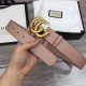 Replica Cintura in pelle con fibbia Double G rosa 400593