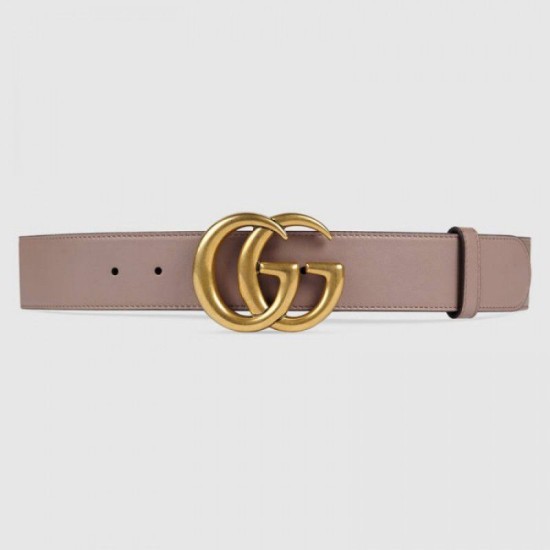 Replica Cintura in pelle con fibbia Double G rosa 400593