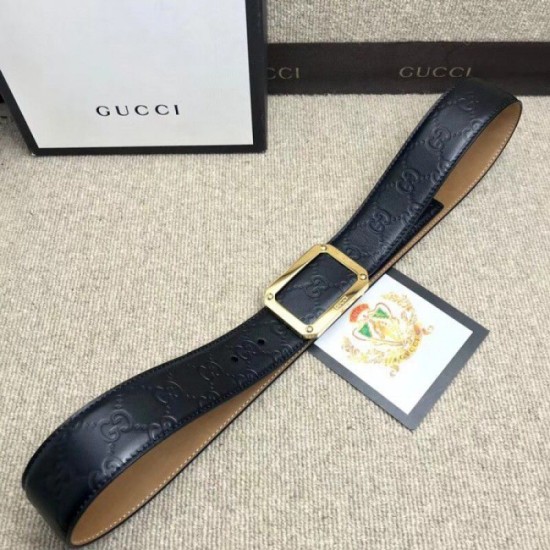 Replica Cintura in pelle Signature nera 403941