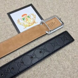 Replica Cintura in pelle Signature nera 403941