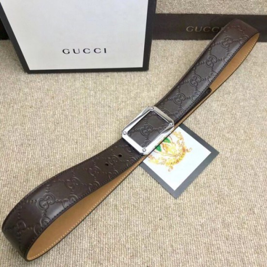 Replica Cintura in pelle Signature marrone 403941