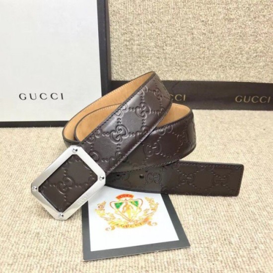 Replica Cintura in pelle Signature marrone 403941