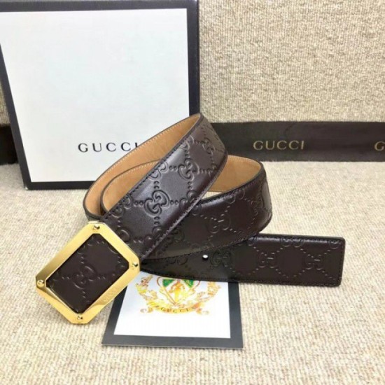 Replica Cintura in pelle Signature marrone 403941