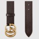 Replica Cintura in pelle con fibbia Double G marrone 406831
