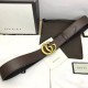 Replica Cintura in pelle con fibbia Double G marrone 406831