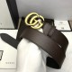 Replica Cintura in pelle con fibbia Double G marrone 406831