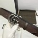 Replica Cintura in pelle con fibbia Double G marrone 406831